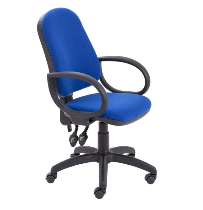 Calypso II Highback Operator Chair Office Chair, Fabric Office Chair TC Group Royal Blue Fixed 