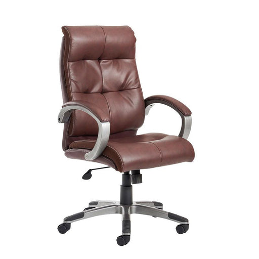 Catania high back managers chair - brown leather faced Seating Dams 