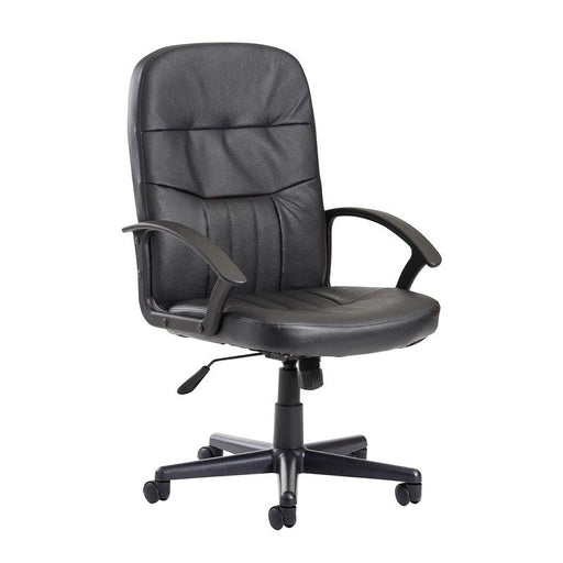 Cavalier high back managers chair - black leather faced Seating Dams 