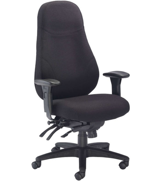 Cheetah Fabric 24hr Heavy Duty Posture Chair 24HR & POSTURE > bad back chair > 24 hr chair > call centre chair TC Group Black Self Assembly (Next Day) 