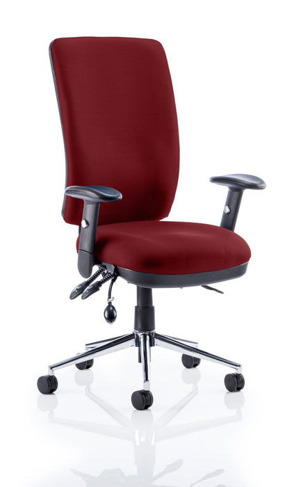 Chiro High Back Operator Chair Task and Operator Dynamic Office Solutions Bespoke Ginseng Chilli With Arms Matching Bespoke Colour