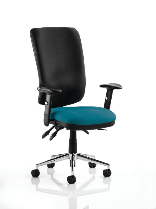 Chiro High Back Operator Chair Task and Operator Dynamic Office Solutions Bespoke Maringa Teal With Arms Black