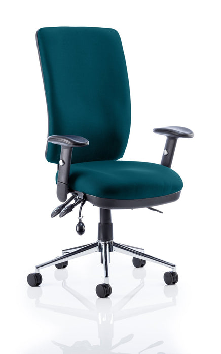 Chiro High Back Operator Chair Task and Operator Dynamic Office Solutions Bespoke Maringa Teal With Arms Matching Bespoke Colour