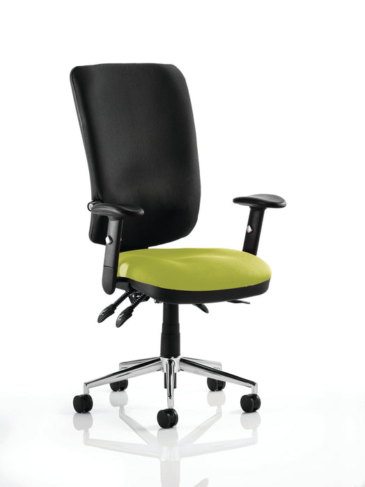 Chiro High Back Operator Chair Task and Operator Dynamic Office Solutions Bespoke Myrrh Green With Arms Black
