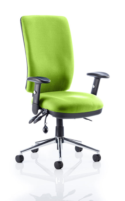 Chiro High Back Operator Chair Task and Operator Dynamic Office Solutions Bespoke Myrrh Green With Arms Matching Bespoke Colour