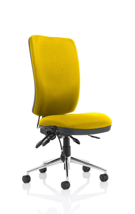 Chiro High Back Operator Chair Task and Operator Dynamic Office Solutions Bespoke Senna Yellow None Matching Bespoke Colour