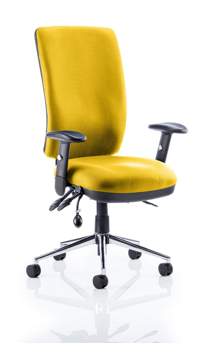 Chiro High Back Operator Chair Task and Operator Dynamic Office Solutions Bespoke Senna Yellow With Arms Matching Bespoke Colour