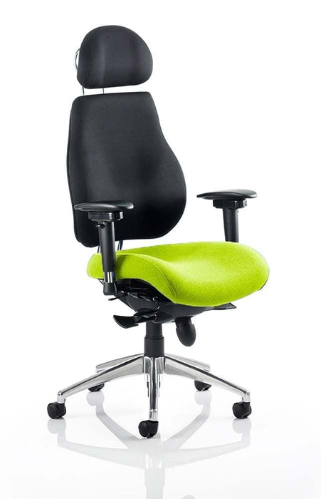 Chiro Plus Ultimate Bespoke With Headrest Posture Dynamic Office Solutions Bespoke Myrrh Green Black 