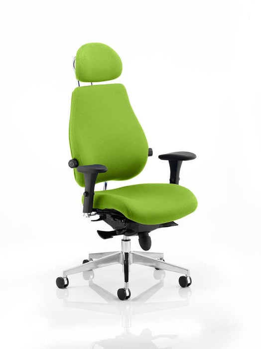 Chiro Plus Ultimate Bespoke With Headrest Posture Dynamic Office Solutions Bespoke Myrrh Green Matching Bespoke Colour 