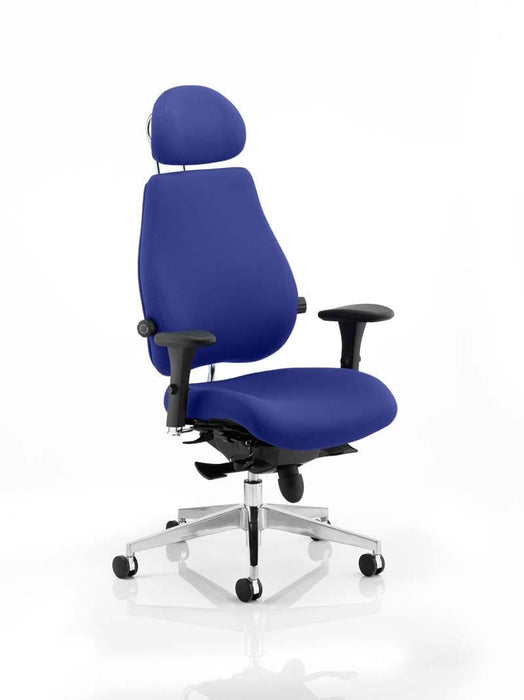 Chiro Plus Ultimate Bespoke With Headrest Posture Dynamic Office Solutions Bespoke Stevia Blue Matching Bespoke Colour 
