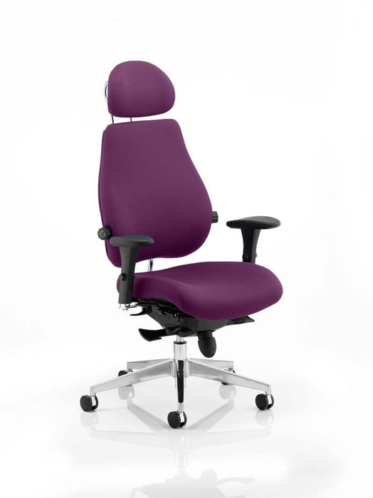 Chiro Plus Ultimate Bespoke With Headrest Posture Dynamic Office Solutions Bespoke Tansy Purple Matching Bespoke Colour 