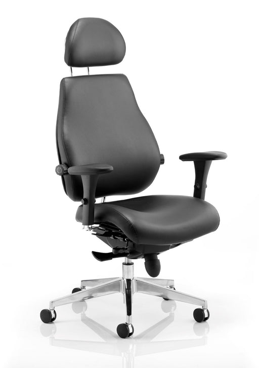 Chiro Plus Ultimate With Headrest Posture Dynamic Office Solutions Black Leather 
