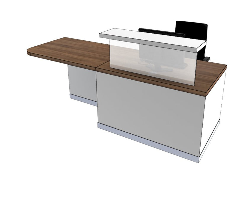 Classic Reception Desk Reception Desks Clarke Rendall Right Hand H1150 x W2400 x D820mm W1001 Solid Premium White 
