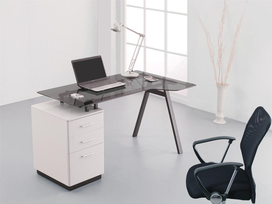 Clevedon Glass Desk With Pedestal Desks Alphason / Dorel 