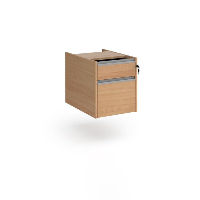 Contract 2 drawer fixed pedestal with silver finger pull handles Wooden Storage Dams 