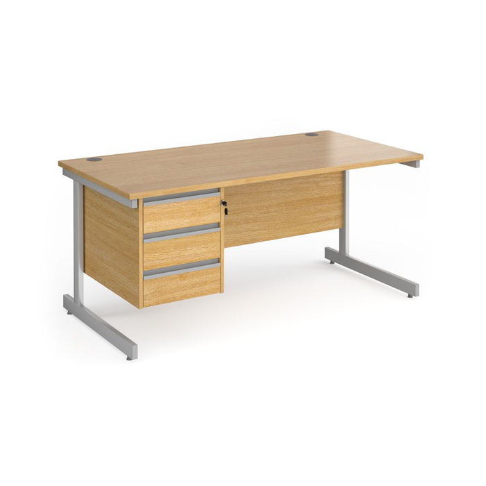 Contract 25 straight desk with 3 drawer pedestal Desking Dams 