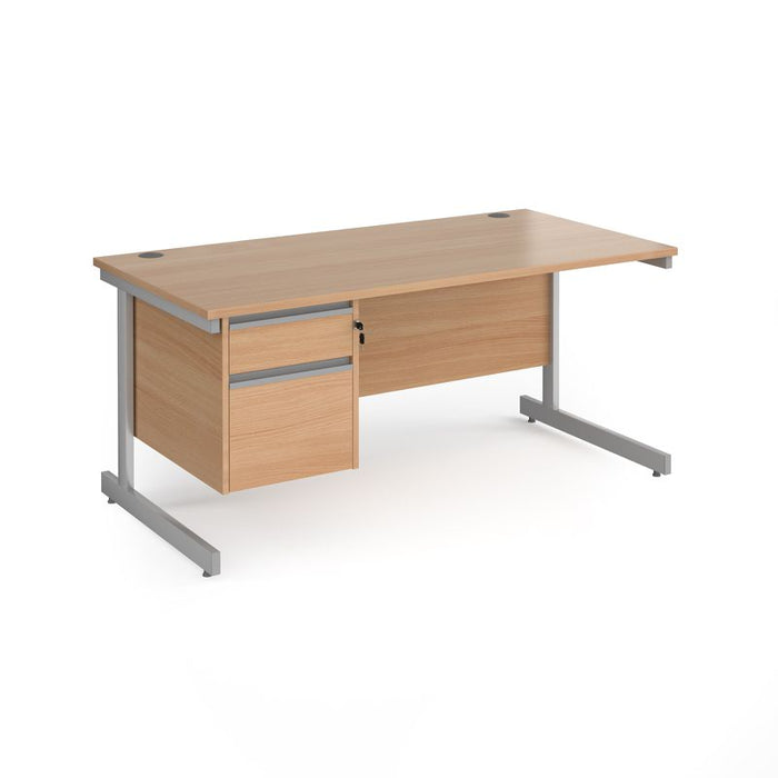 Contract 25 straight office desk with 2 drawer pedestal Desking Dams 