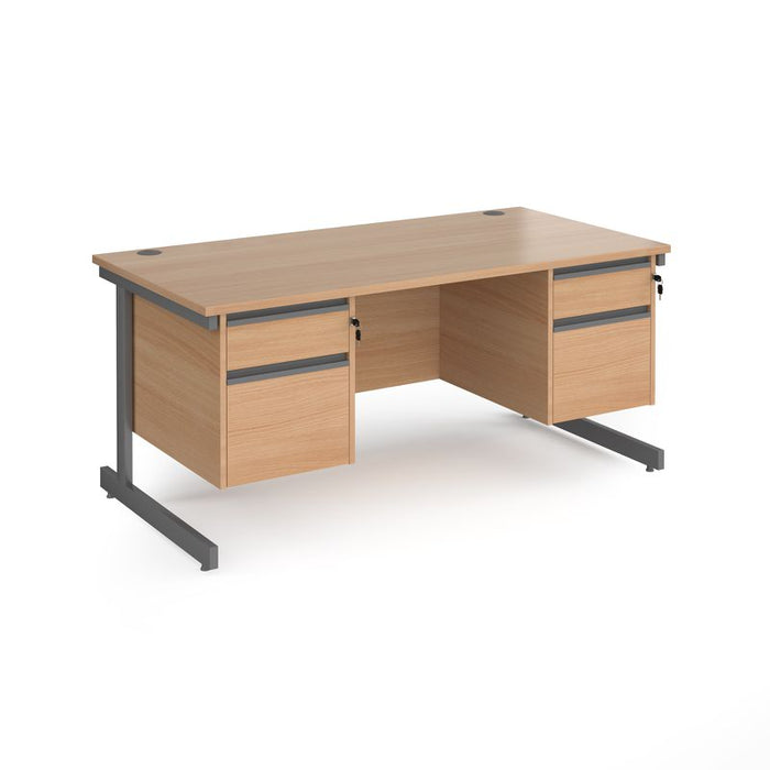 Contract 25 straight office desk with 2 pedestals Desking Dams 