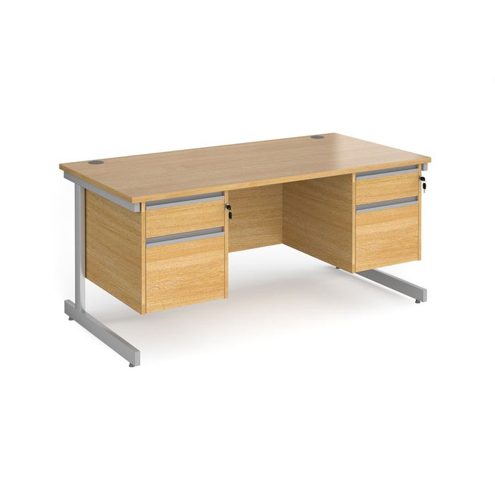 Contract 25 straight office desk with 2 pedestals Desking Dams 
