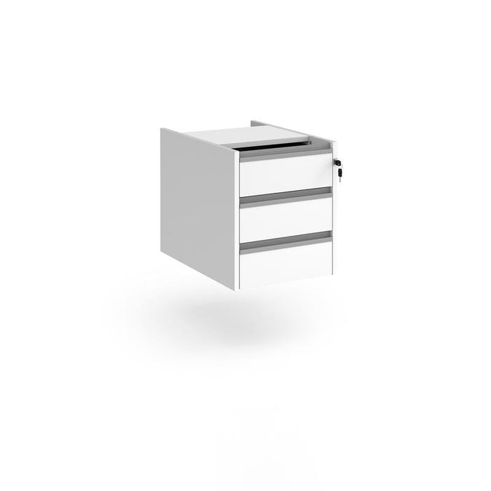 Contract 3 drawer fixed pedestal with silver finger pull handles Wooden Storage Dams 