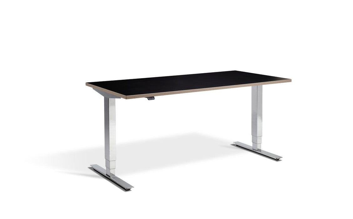 Cromo Polished Finish Height Adjustable Desk - 700mm Wide Desking Lavoro 1200 x 700mm Black / Ply Edge 