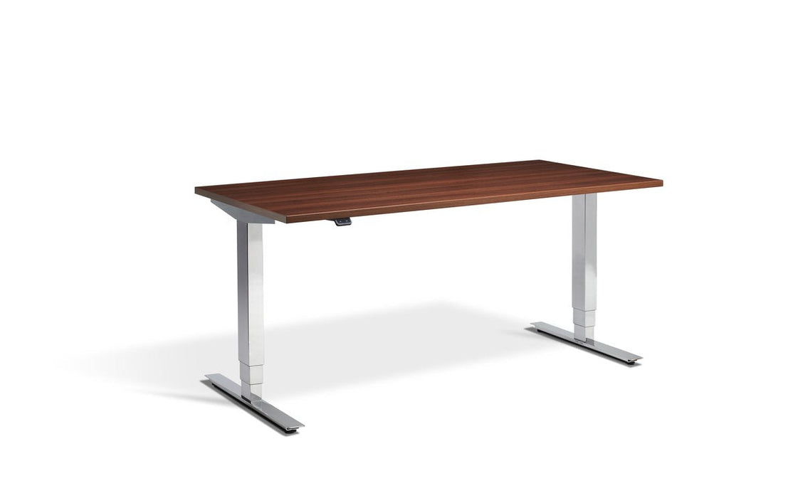 Cromo Polished Finish Height Adjustable Desk - 700mm Wide Desking Lavoro 1200 x 700mm Walnut 
