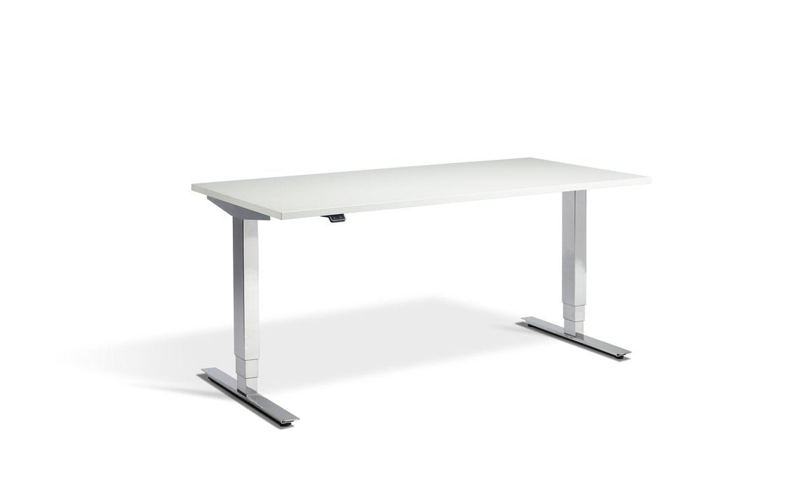 Cromo Polished Finish Height Adjustable Desk - 700mm Wide Desking Lavoro 1200 x 700mm White 