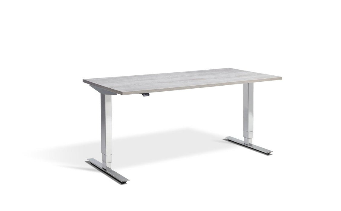 Cromo Polished Finish Height Adjustable Desk - 800mm Wide Desking Lavoro 1200 x 800mm Cascina Pine 