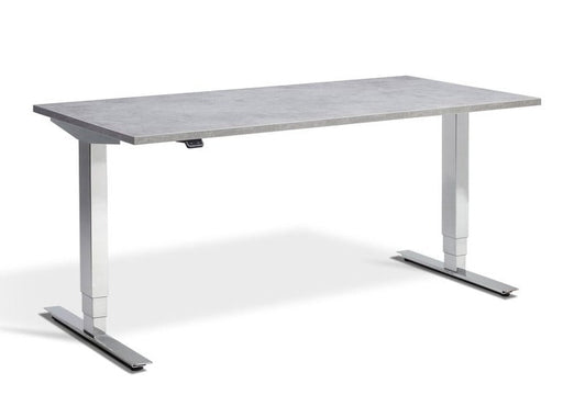 Cromo Polished Finish Height Adjustable Desk - 800mm Wide Desking Lavoro 1200 x 800mm Concrete 