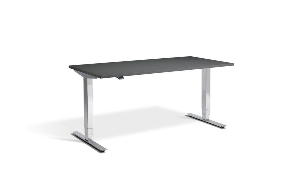 Cromo Polished Finish Height Adjustable Desk - 800mm Wide Desking Lavoro 1200 x 800mm Graphite 