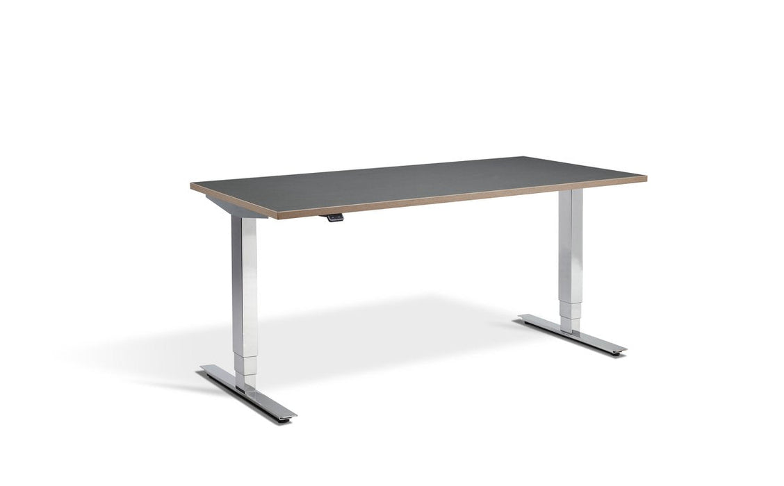 Cromo Polished Finish Height Adjustable Desk - 800mm Wide Desking Lavoro 1200 x 800mm Graphite / Ply Edge 