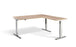 Cromo Polished Steel Height Adjustable Corner Desk Desking Lavoro 1600 x 1600 Timber 