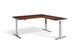 Cromo Polished Steel Height Adjustable Corner Desk Desking Lavoro 1600 x 1600 Walnut 