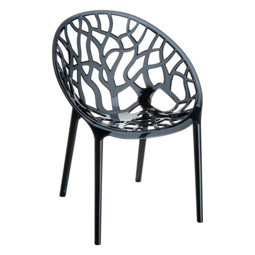 Crystal arm chair Café Furniture zaptrading Black Transparent 