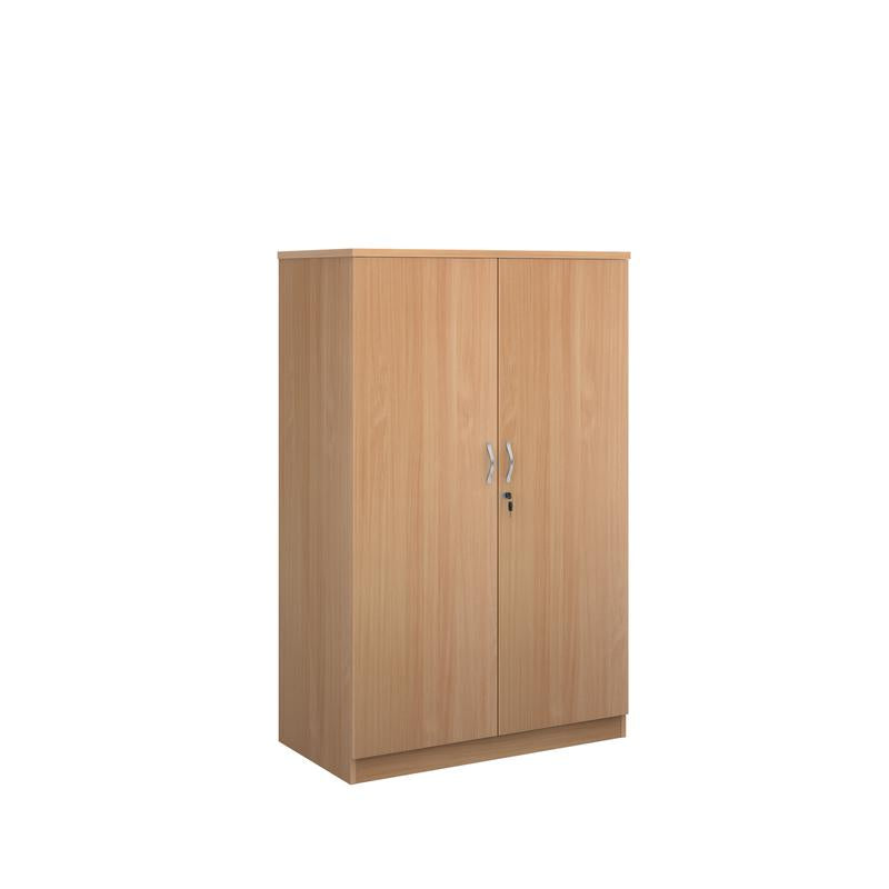 Deluxe double door office cupboard 1600mm high with 3 shelves
