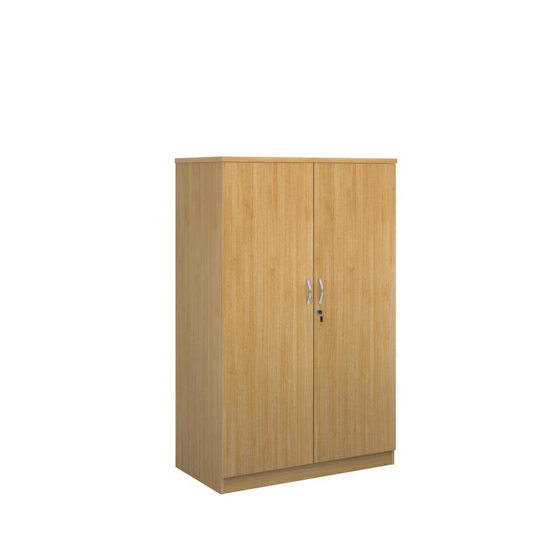 Deluxe double door office cupboard 1600mm high with 3 shelves