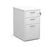 Desk high 3 drawer pedestal with silver handles 600mm deep Wooden Storage Dams White 