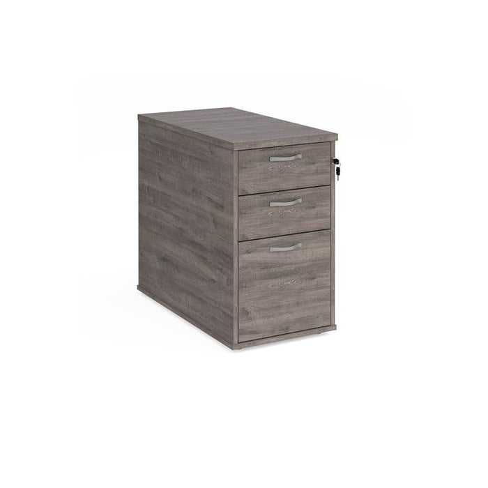 Desk high 3 drawer pedestal with silver handles 800mm deep Wooden Storage Dams Grey Oak 