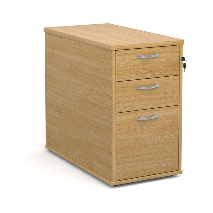 Desk high 3 drawer pedestal with silver handles 800mm deep Wooden Storage Dams Oak 