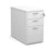Desk high 3 drawer pedestal with silver handles 800mm deep Wooden Storage Dams White 