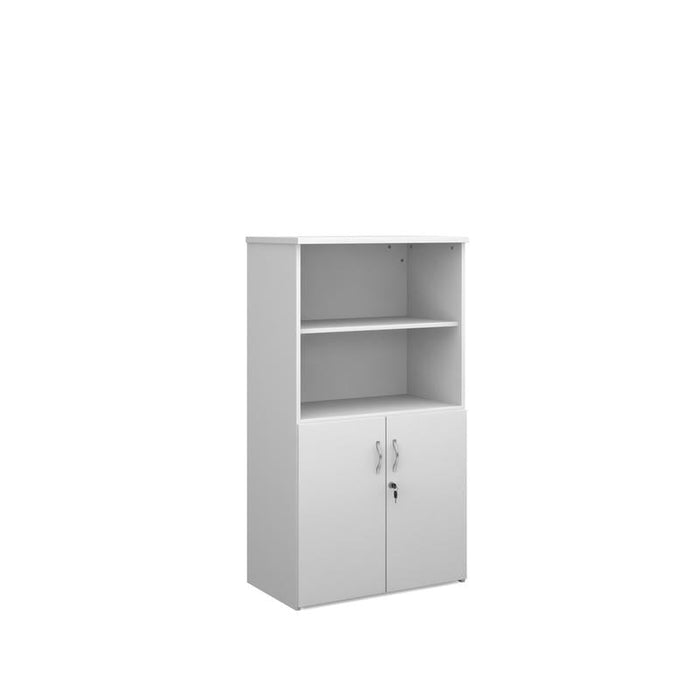 Duo combination unit with open top 1440mm high with 3 shelves Wooden Storage Dams White 