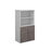 Duo combination unit with open top 1440mm high with 3 shelves Wooden Storage Dams White/Grey Oak 