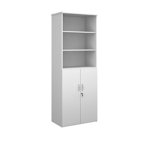 Duo combination unit with open top 2140mm high with 5 shelves Wooden Storage Dams White 