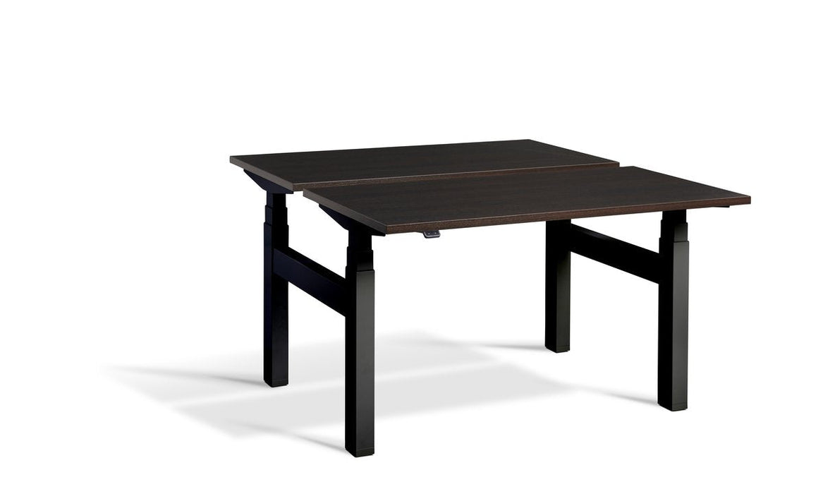 Duo Height Adjustable Bench System Desking Lavoro 1200 x 800 Black Wenge