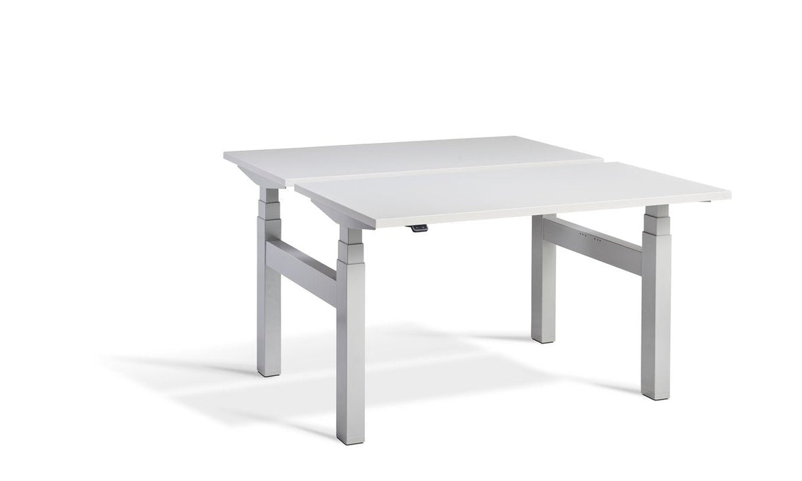 Duo Height Adjustable Bench System Desking Lavoro 1200 x 800 Silver Grey