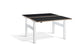 Duo Height Adjustable Bench System Desking Lavoro 1200 x 800 White Black Ply Edge