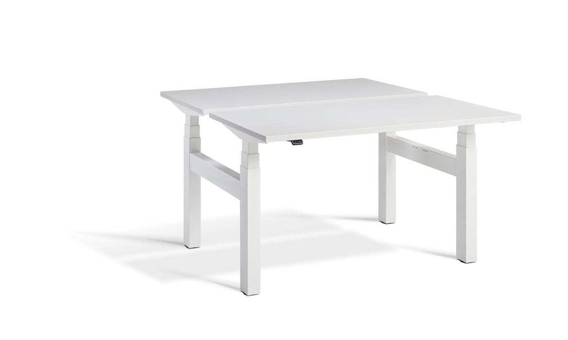 Duo Height Adjustable Bench System Desking Lavoro 1200 x 800 White Grey
