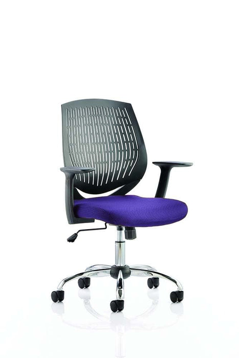 Dura Operator Chair Task and Operator Dynamic Office Solutions Black Bespoke Tansy Purple 