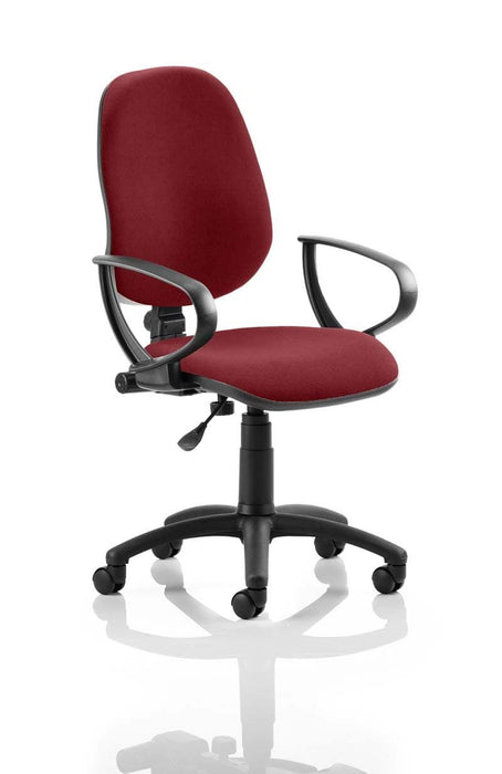 Eclipse Plus I Operator Chair Task and Operator Dynamic Office Solutions Bespoke Ginseng Chilli Matching Bespoke Colour With Loop Arms