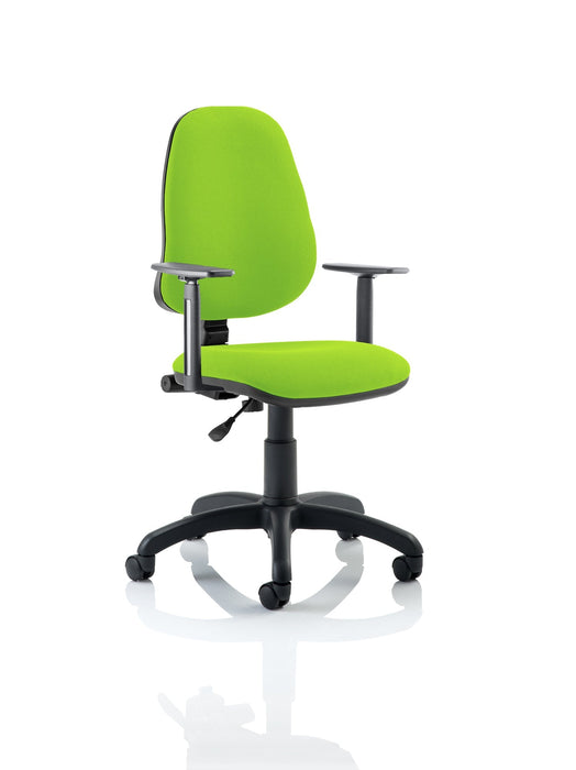 Eclipse Plus I Operator Chair Task and Operator Dynamic Office Solutions Bespoke Myrrh Green Matching Bespoke Colour With Height Adjustable Arms